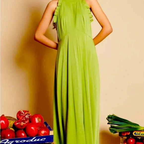 green emerald velvet dress Dream Showstopper Jacquard Maxi Dress Veronese Green / M